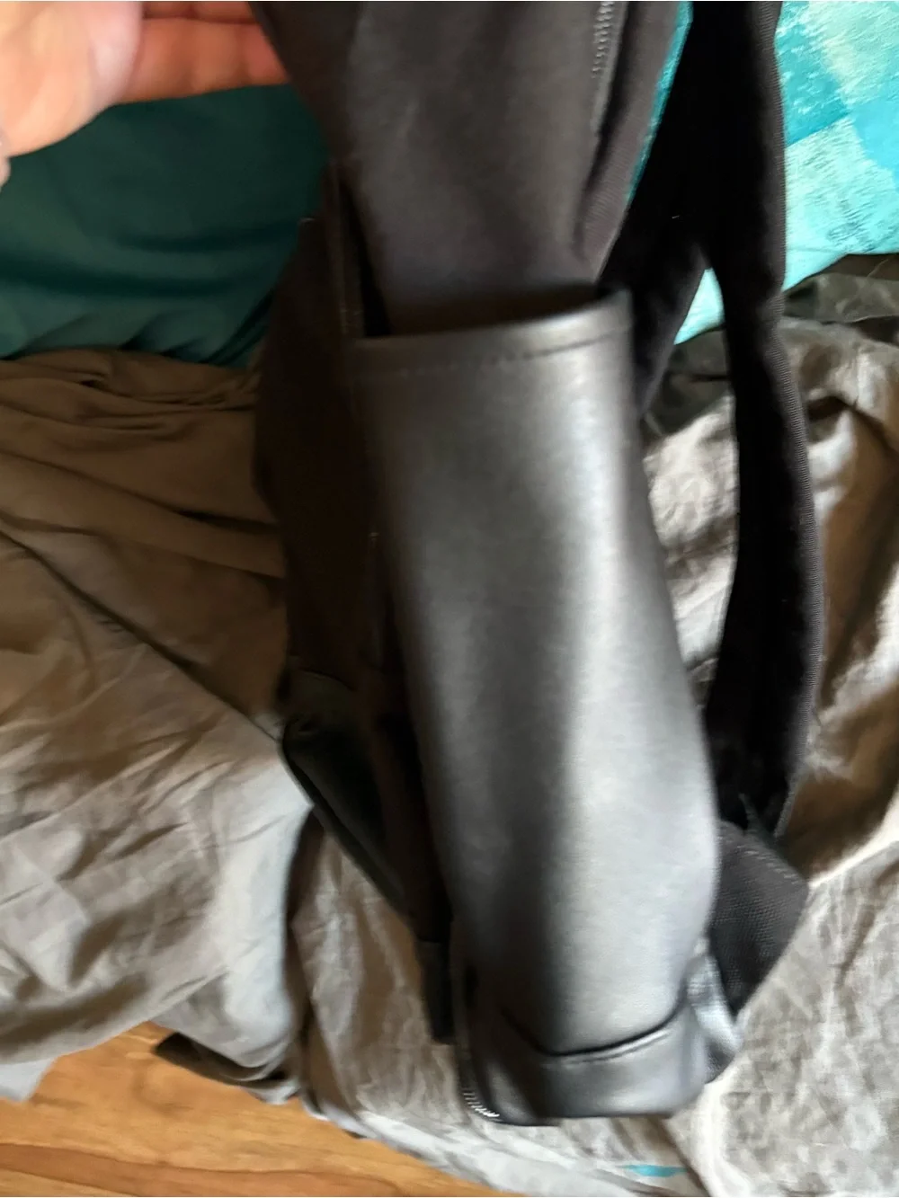 BEIS the Travel Backpack in Black & Pleather 17x14